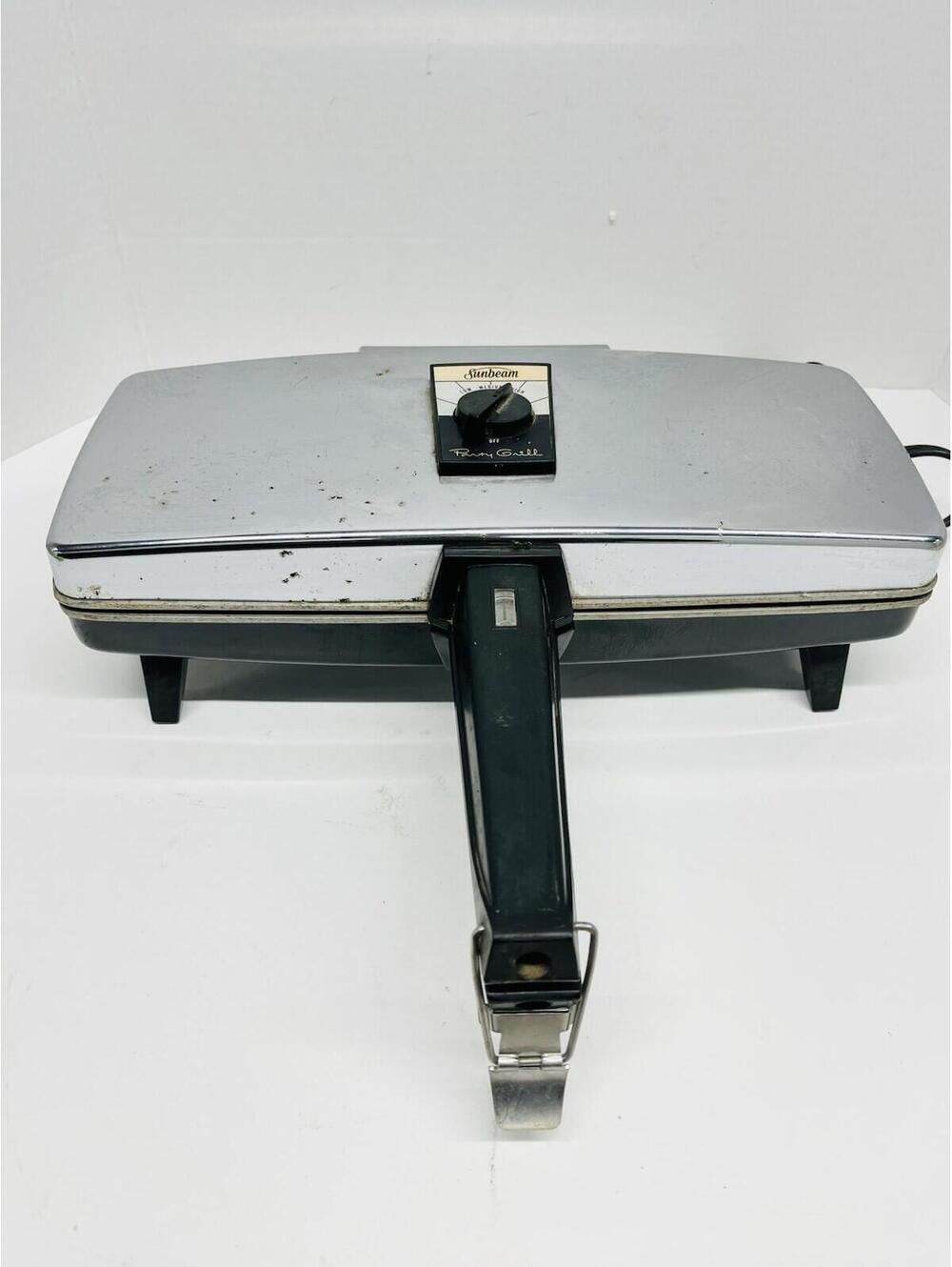 Vintage Sunbeam Party Grill Chrome Sandwich Maker Press Model 870 Electric USA